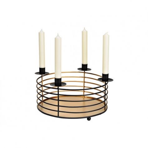 Černý kovový svícen